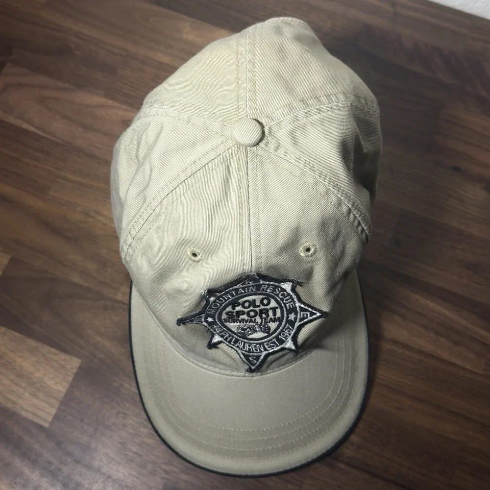 Rare VTG Polo Ralph Lauren Sport Survival Team Mountain Rescue Strapback Hat O/S